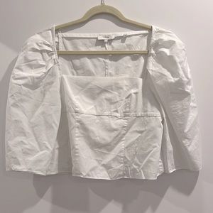 Vince square neck puff sleeve blouse white size 2